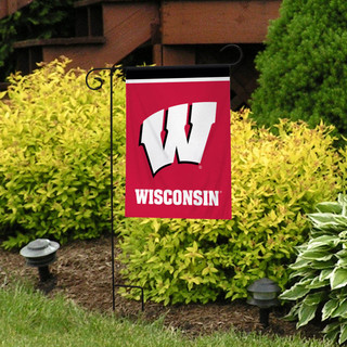 Wisconsin Badgers NCAA Licensed Garden Flag by Briarwood Lane, colorful decorative yard display.