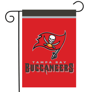 Briarwood Lane Tampa Bay Buccaneers NFL licensed garden flag, red with pirate skull logo.