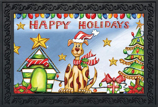 Happy Holidays Dog Doormat