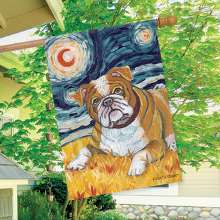 Van Growl Bulldog Dog House Flag