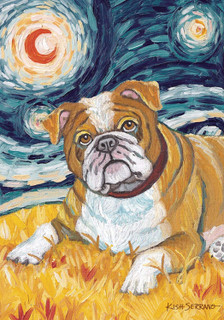 Van Growl Bulldog Dog House Flag
