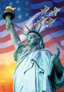 Liberty For All Patriotic House Flag