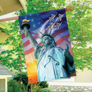 Liberty For All Patriotic House Flag