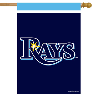 Briarwood Lane Tampa Bay Rays MLB licensed house flag, navy blue with Rays logo and light accents.