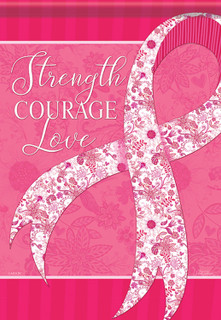 Positive Pink Ribbon Spring House Flag
