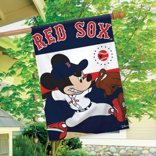 Boston Red Sox MLB Mickey Mouse Baseball House Flag