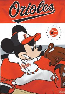Baltimore Orioles MLB Mickey Mouse Baseball House Flag