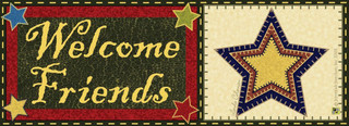 Folk Art Star Welcome Friends Primitive Mailbox / Door Magnet Folk Art Star Welcome Friends Primitive Mailbox / Door Magnet