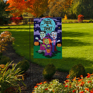 Trick or Treaters Halloween Garden Flag