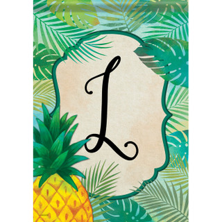 Palms Monogram L Garden Flag