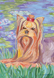 Bonet Yorkie Dog House Flag