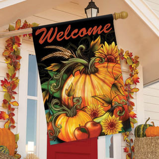 Autumn Harvest Welcome House Flag