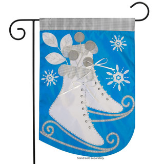 Ice Skates Applique Garden Flag