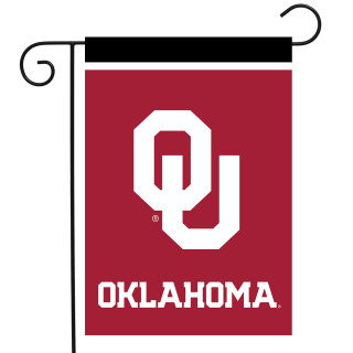 Briarwood Lane Oklahoma Sooners NCAA Licensed small garden flag with colorful printed OU logo and text.