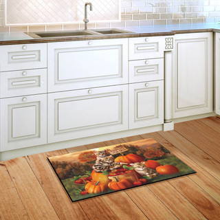 Fall Kittens Pumpkins Doormat