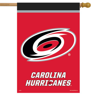 Briarwood Lane Carolina Hurricanes NHL licensed flag, red with black, white and red swirl logo.