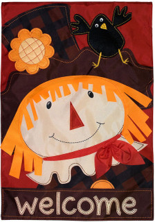 Scarecrow Applique Garden Flag