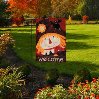 Scarecrow Applique Garden Flag