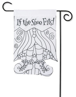If the Shoe Fits "Color Me" Applique Garden Flag