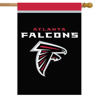 Briarwood Lane Atlanta Falcons NFL licensed house flag with red and black logo and text.