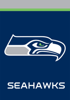 Briarwood Lane Seattle Seahawks NFL Licensed Garden Flag with navy blue and green logo design.