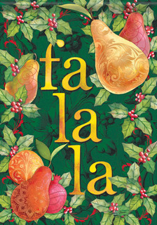 Gilded Christmas Fa La La Garden Flag