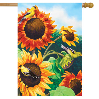 Sunflower Field Autumn House Flag