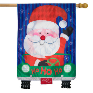 Santa's Delivery Christmas Applique House Flag