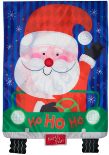 Santa's Delivery Christmas Applique House Flag