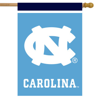 Briarwood Lane NCAA licensed North Carolina Tar Heels house flag with colorful decorative design and logo.