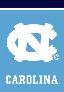 Briarwood Lane official NCAA licensed North Carolina Tar Heels house flag with colorful decorative design.