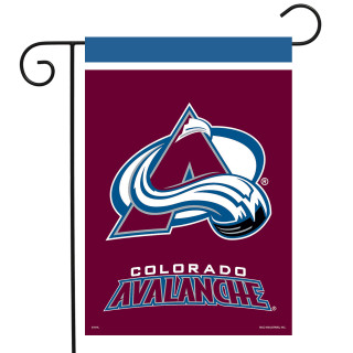 Briarwood Lane Colorado Avalanche NHL licensed garden flag with maroon, blue, and white design.