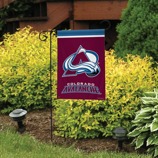 Briarwood Lane Colorado Avalanche NHL licensed garden flag, official NHL team colors and logo displayed.