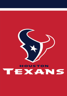 Briarwood Lane Houston Texans NFL licensed garden flag with official team logo and colors displayed.