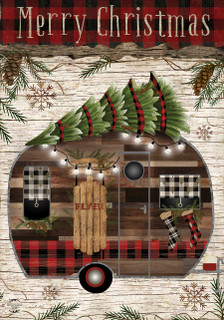 Merry Christmas Camper Primitive House Flag