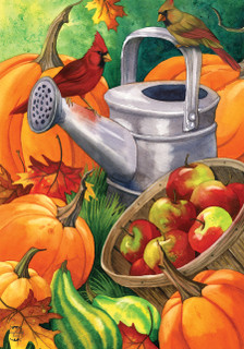 Fall Watering Can House Flag