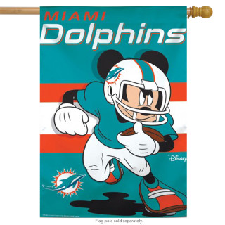 Miami Dolphins NFL Mickey Mouse Football House Flag