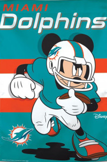 Miami Dolphins NFL Mickey Mouse Football House Flag