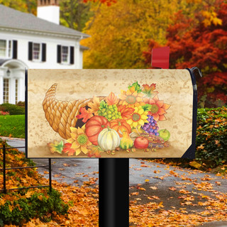 Fall Bounty Cornucopia Magnetic Mailbox Cover