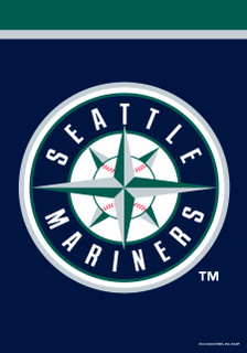 Briarwood Lane Seattle Mariners MLB licensed garden flag with navy blue and green logo design.