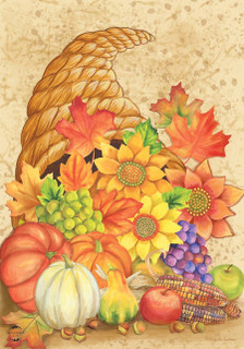 Fall Bounty Cornucopia House Flag
