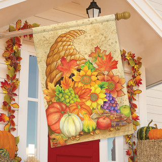 Fall Bounty Cornucopia House Flag