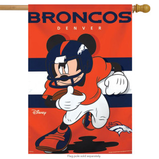 Denver Broncos NFL Mickey Mouse Football House Flag