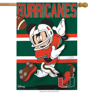 University of Miami Hurricanes NCAA Mickey Mouse House Flag