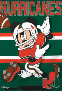 University of Miami Hurricanes NCAA Mickey Mouse House Flag