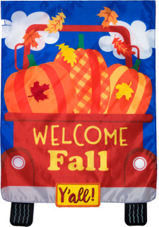 Welcome Fall Pickup Applique Garden Flag