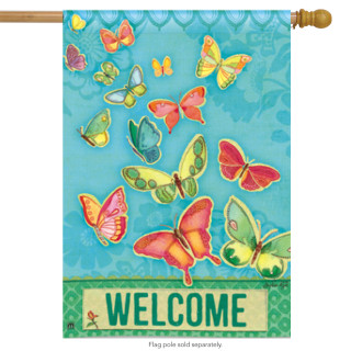 Sweet Flight Butterfly House Flag