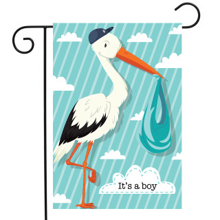It's A Boy Stork Baby Garden Flag