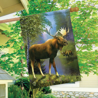 Wild Moose Summer House Flag