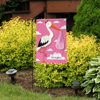 It's A Girl Stork Baby Garden Flag